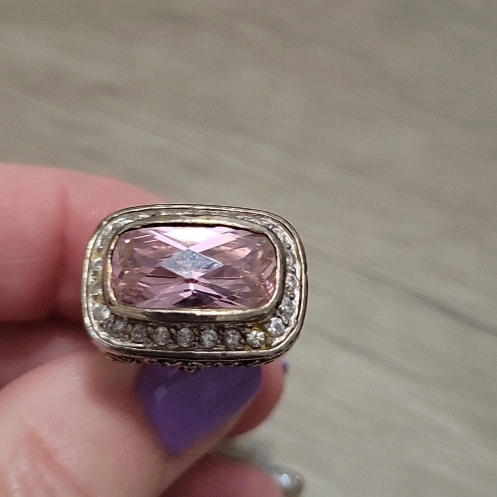 Sterling and pink topaz ring size 6 - Picture 4 of 4